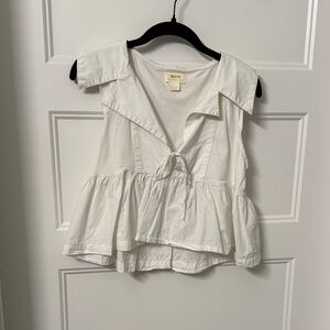 Anthropologie White Sleeveless Blouse